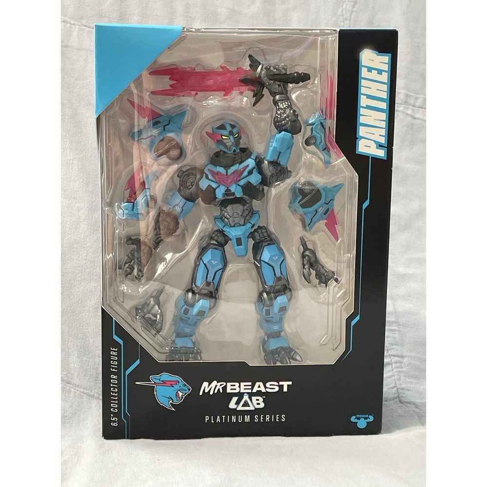 NEW Mr Beast Lab Platinum Series 6.5" Collector Figure - Blue Black Pink Panther